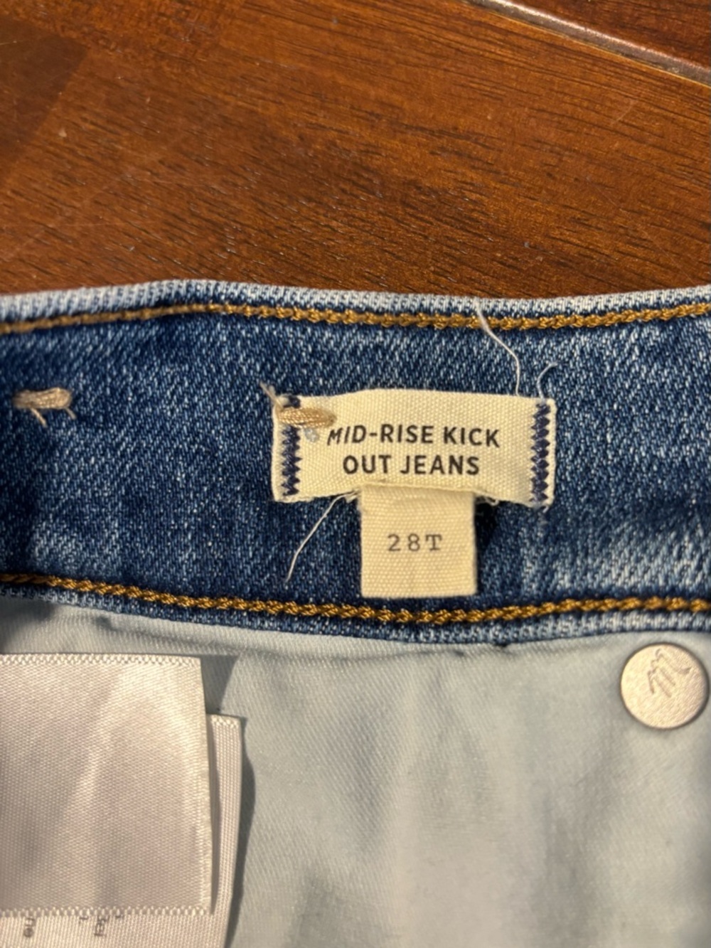 Madewell Blue Flare Jeans - Mid Wash - Picture 5 of 5